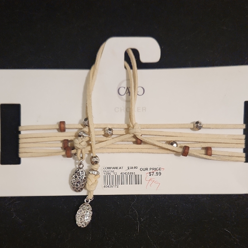 Cato Cream and Silver Choker Necklace